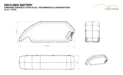 E-Bike Vision - EBV E-Bike Battery, Compatible To Bosch Active (Plus) / Performance (CX) 36 V Downtu -EBIKE Verkäufe ebv ebike 2 0 powerpack measurements 2